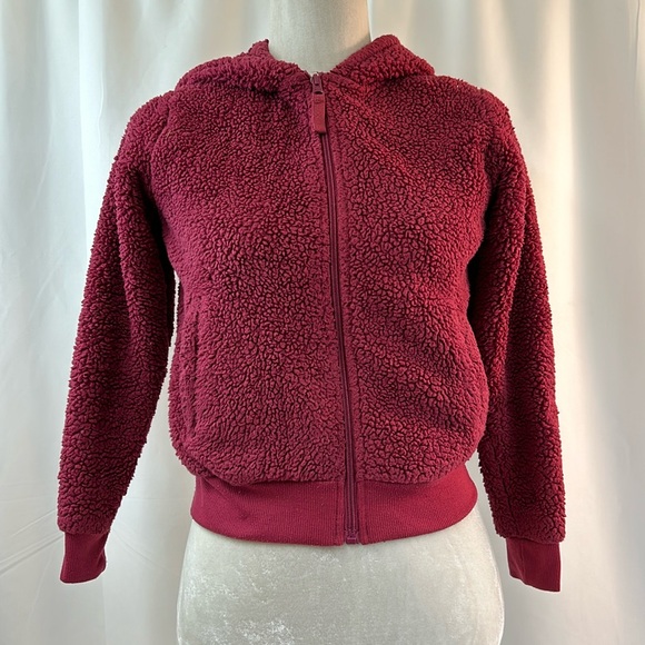 Arizona Jean Company Other - Arizona Jean Co Raspberry Sherpa Zipper Front Hooded Jacket Size M (10/12)